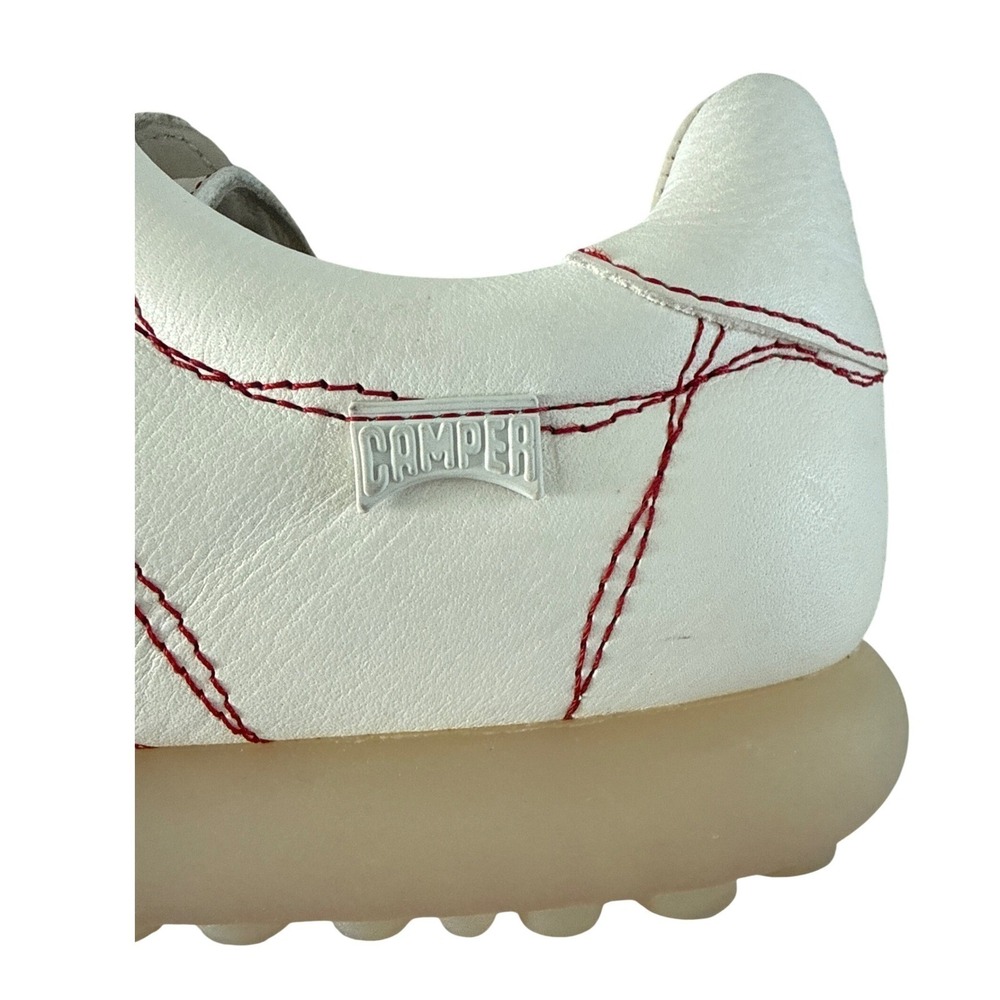 Camper Twins Pelotas Ariel Decorative Stitching Leather Sneakers White Red US 7 - Picture 10 of 15